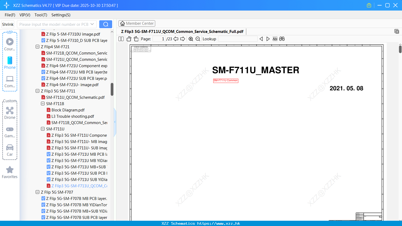 Samsung Z Flip3 5G-SM-F711U_QCOM_Common_Service_Schematic_Full